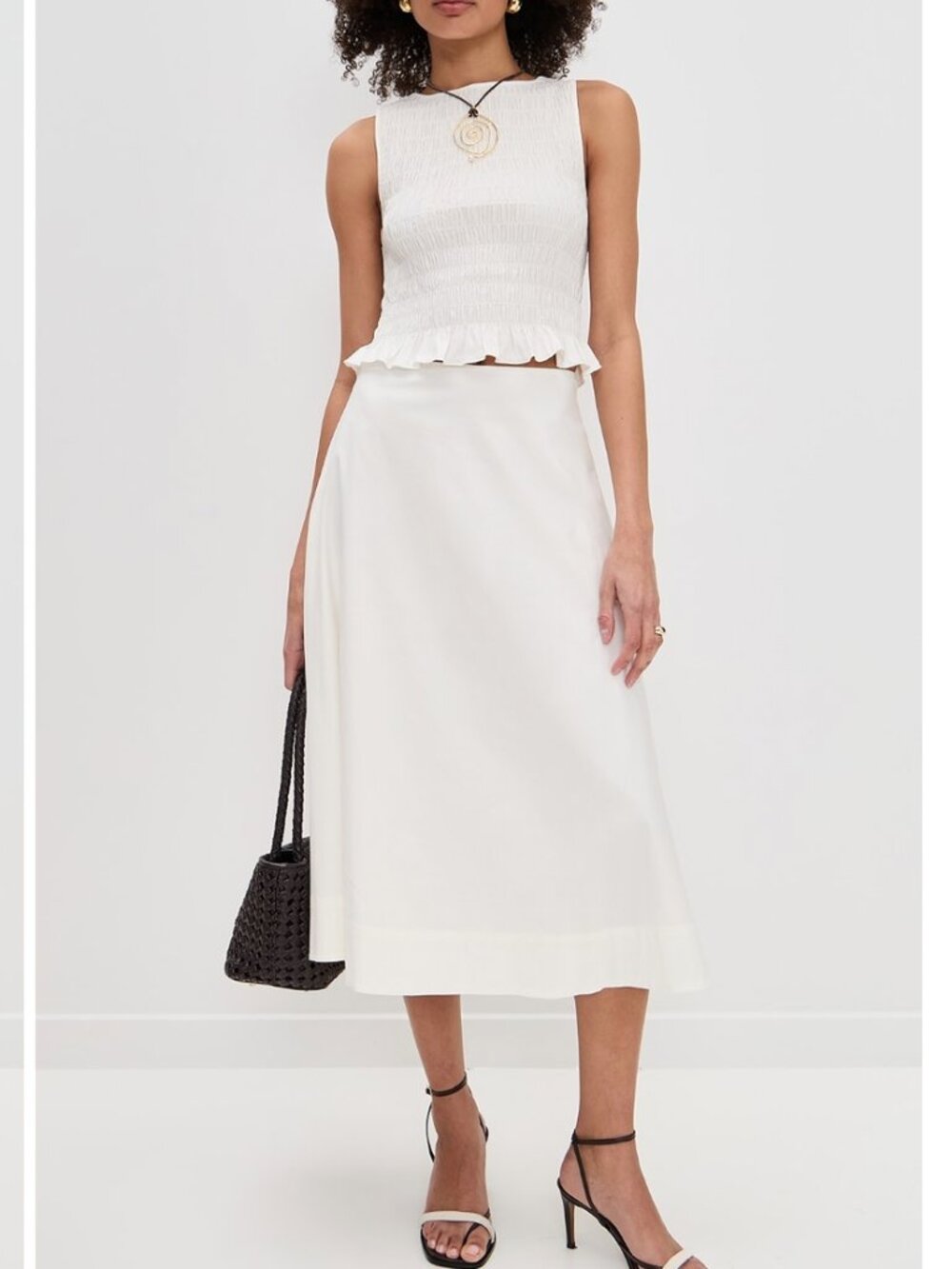 ✨ SALE Reformation Laguna Two Piece Set White Ivory Cotton French Midi Classic